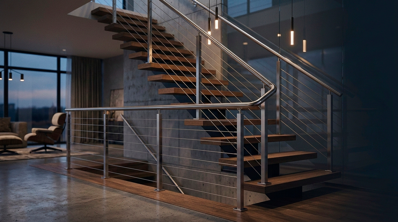 Barandas de acero inoxidable para escaleras modernas elegancia seguridad y durabilidad